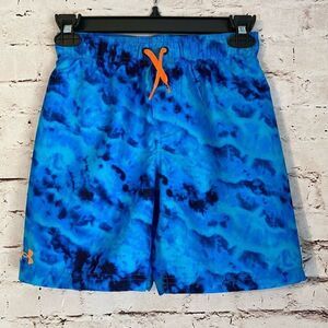 Under Armour Boys Swim Trunks Shorts Glacier Blue Tie Dye NWT Size Medium